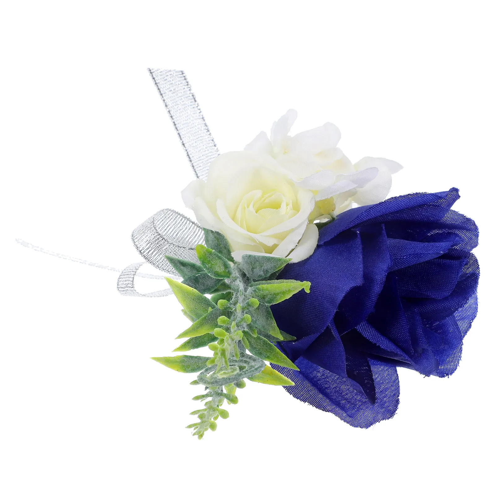 

Artificial Flower Boutonniere Wedding Decoration for Bride Groom Bridesmaid Best Man Suit Pin Royal Blue Corsage and Boutonniere