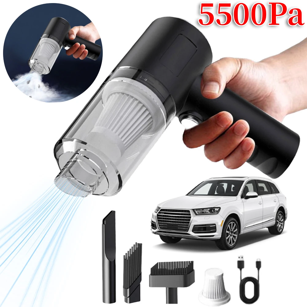 Car Vacuum Cleaner 120W High Power Portable Mini Vacuum Rechargeable Dust Buster Strong Suction for Car Home Office Pet