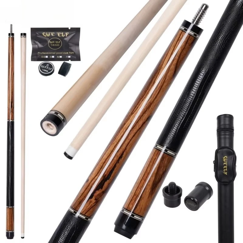 

Professional 58 "two-piece Maple Wood Shaft with Zebrano Billiards Pool Cue with 12.5mm Tip