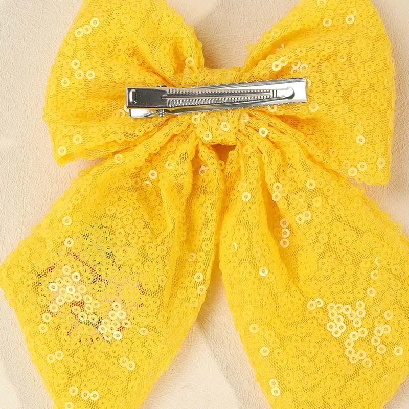 ncmama Fashion Back To School Large Bow Hair Clips Cute Sequin Hairpins for Women Elegant Barrettes Girls Hair Accessories Gifts