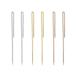 Stainless Steel Chain Tassel Threader Earrings for Women Girl