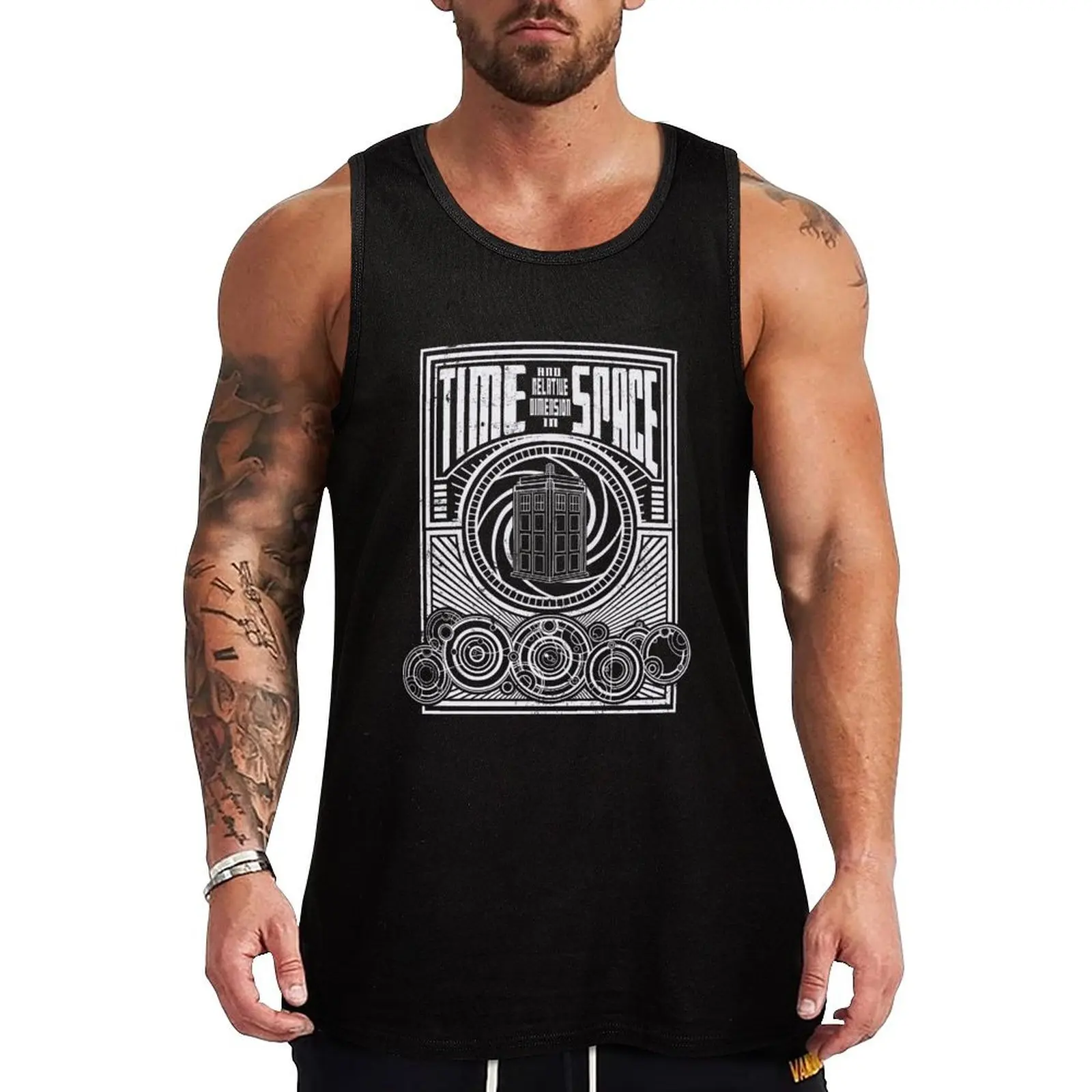 

Time and Space Tank Top Men's gym t-shirt sleeveless gym t shirt men