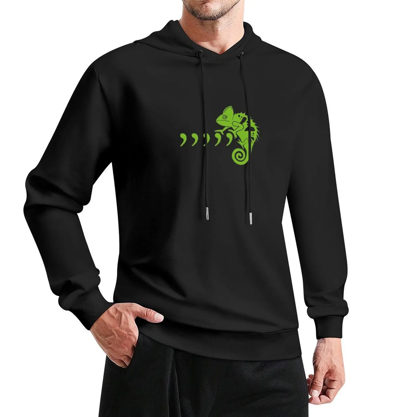 

Comma Chameleon Pullover Hoodie mens clothing autumn jacket men korean autumn clothes hooded shirt anime hoodie