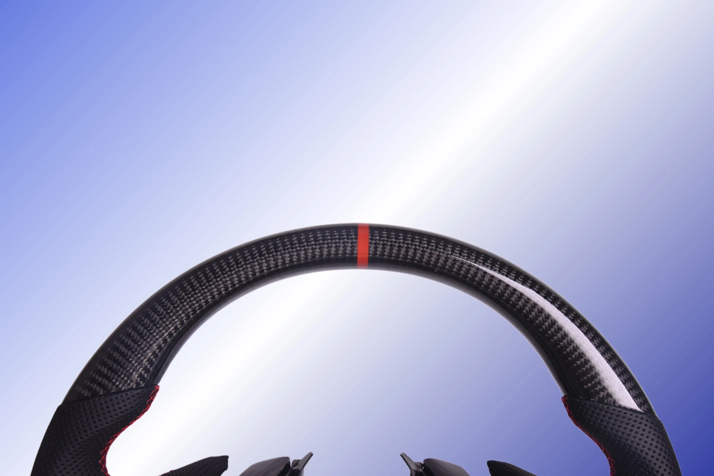 Glassy Carbon Fiber Steering Wheel for Subaru WRX & WRX STI 2015-2021, D-shaped Flat-bottom with button cover