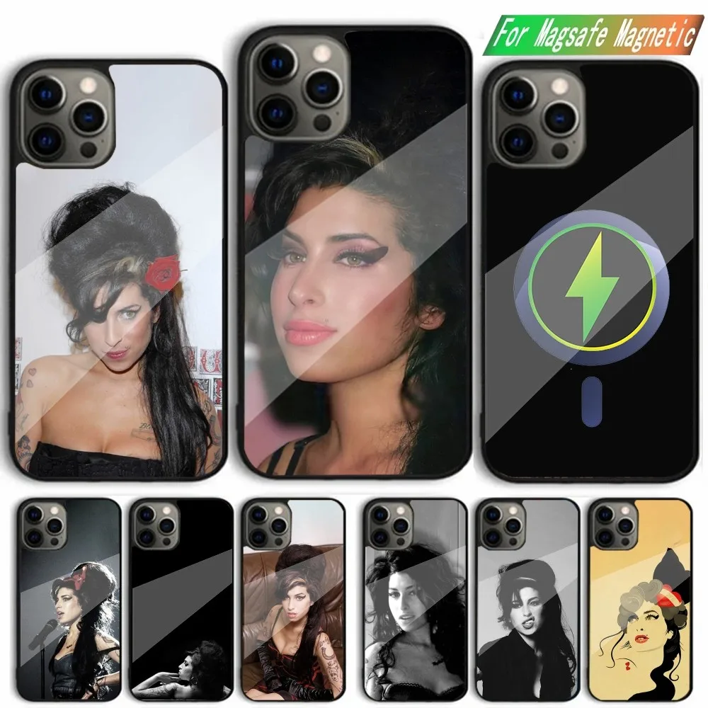 

A-Amy W-Winehouse Singer Phone Case For iPhone 15,14,13,12,11,Plus,Pro,Max Mini Magsafe Magnetic Wireless Charging