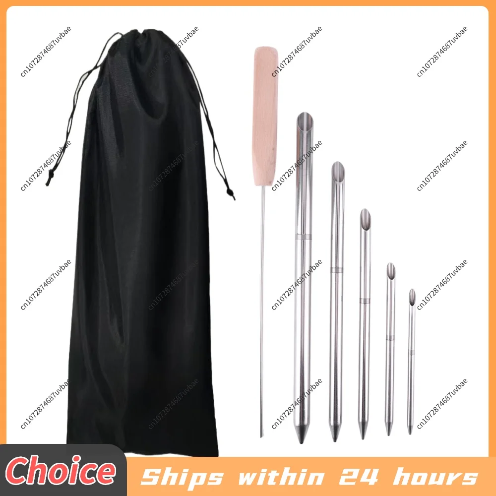 6Pcs Stainless Steel Rope Splicing Fid Set Knitting Needles for Boat Marine Rope Paracord Dog Leash DIY Weaving Craft Tools