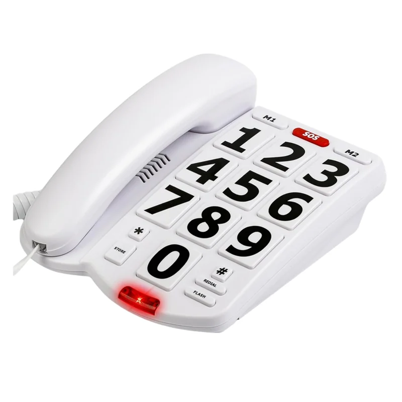 Advanced Big Button Phone For Elderly Seniors, Home Land Line Phone One Key For Help Telephone For The Visually Hearing Impaired