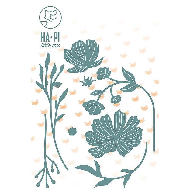 French Scrapbooking & Craft Lover Minimal Floral & Studio Craft Room & Journal Clear Stamps Set for Card Making Scrapbooking