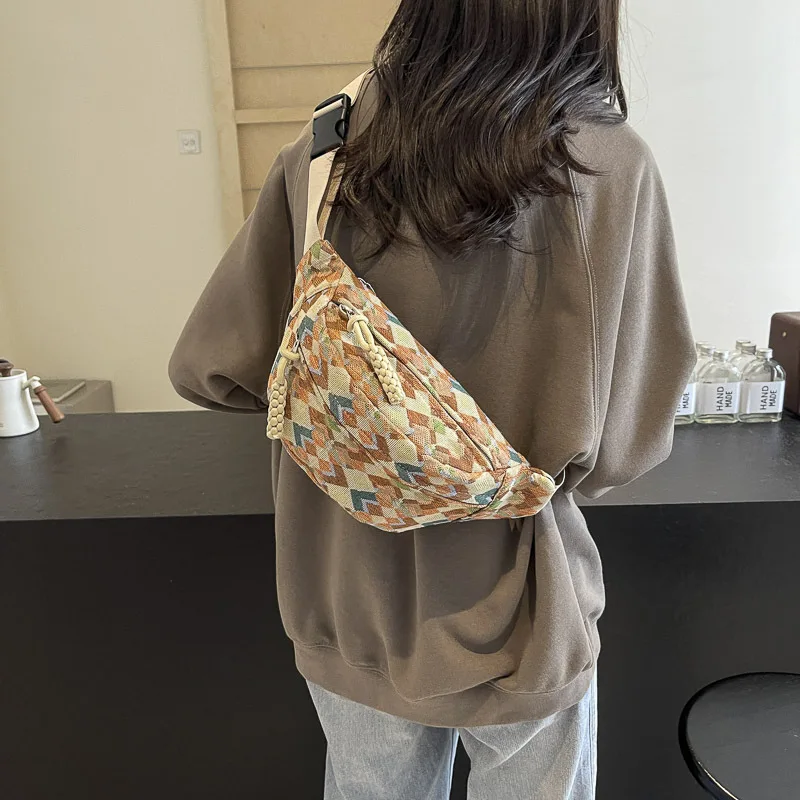 

Ladies' Crossbody Bag Korean Fashionable Trendy Versatile Casual Simple Versatile Waist Bag Large Capacity Portable Shoulder Bag