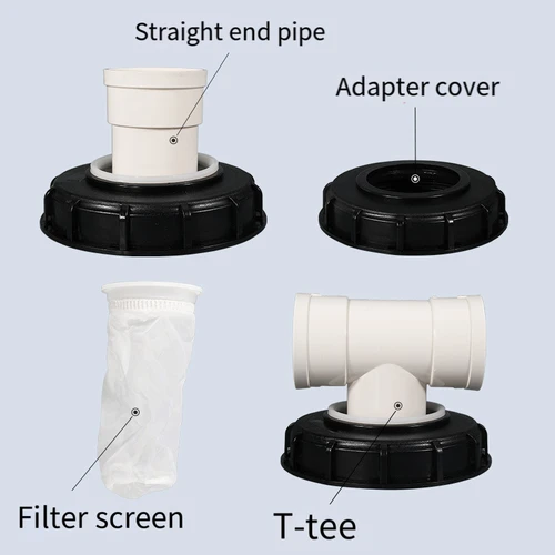 Imagen 2 del producto Accesorios de tambor IBC Ton, tapa de plástico, filtro de 163mm, adaptador a juego de tambor tonelada con tornillo de filtro en forma de T/cabeza recta/codo/vertical