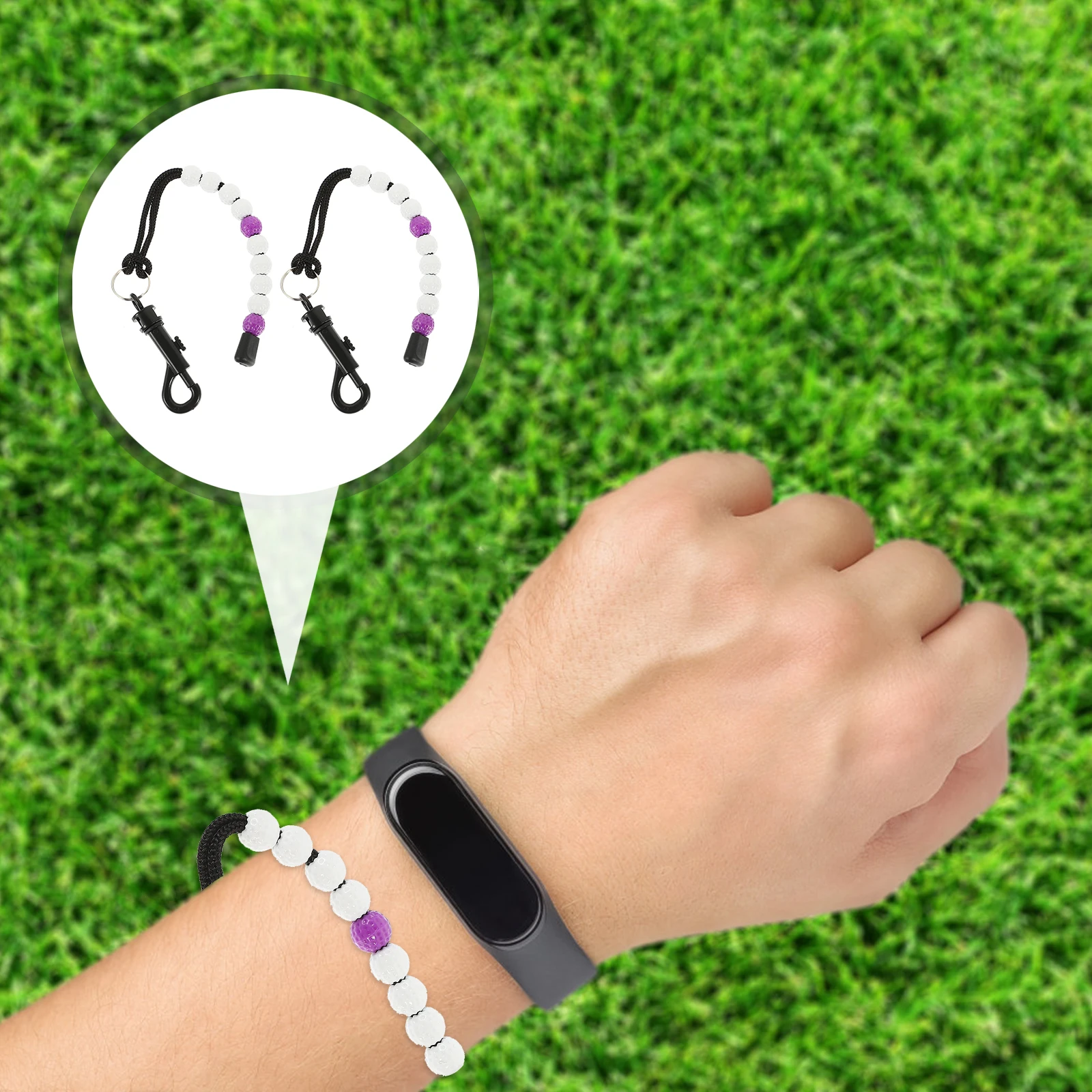 

2Pcs Golf Counters Plastic Lightweight Buckle Hanging Design Portable Outdoor Golfing Score Counter Golf Stroke Scoring Chain