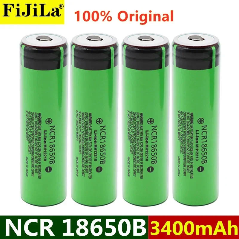 100% New Original NCR18650B 3.7v 3400mAh 18650 rechargeable lithium battery for Panasonic flashlight batteries+Pointed