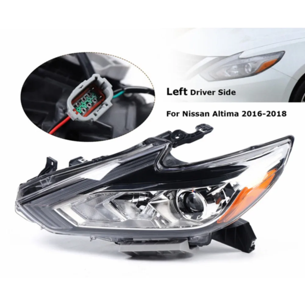 Left Side Headlight Driver Side Headlamp Fits for Nissan Altima 2016 2017 2018 Durable Halogen DRL Headlight Assembly LH