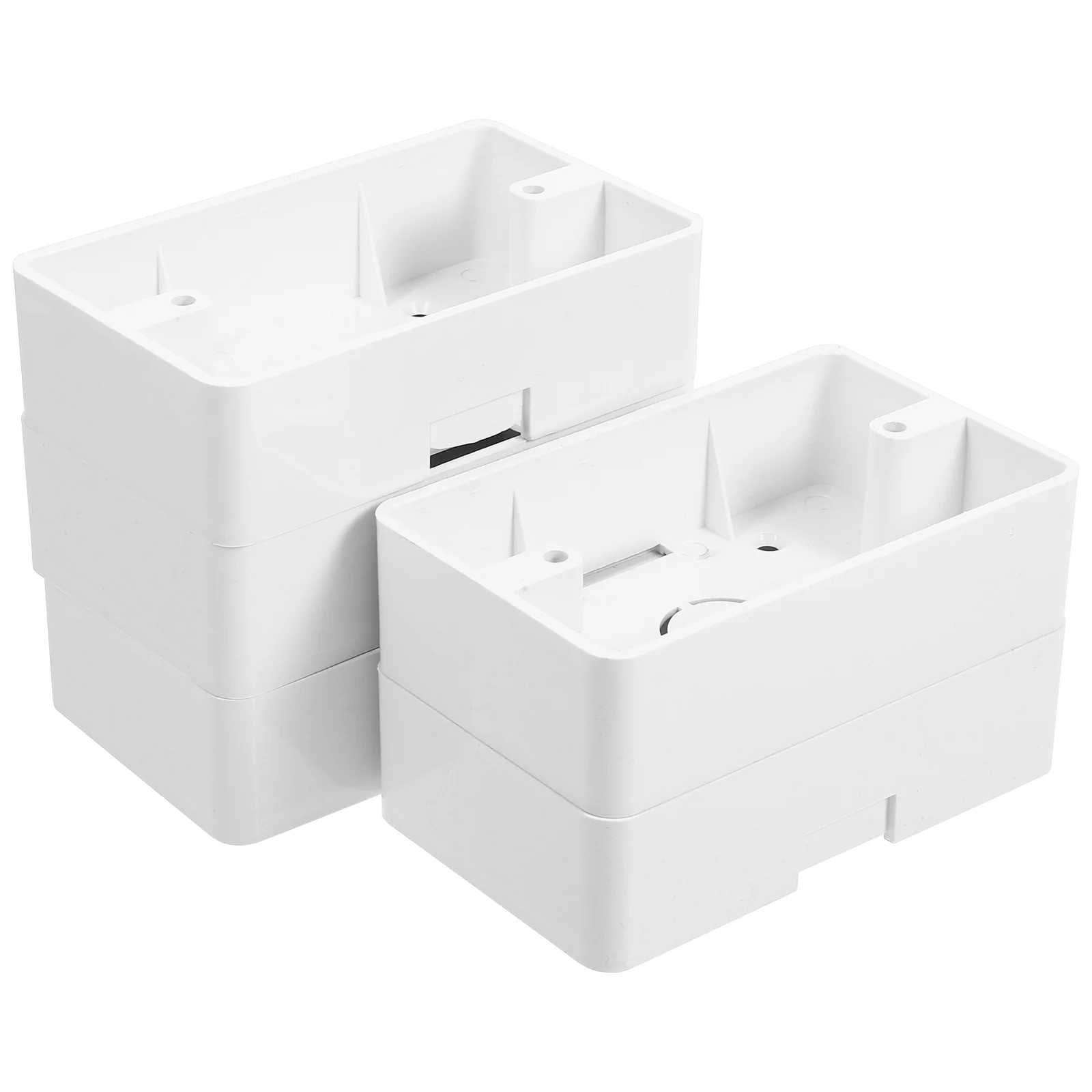 5 Pcs Junction Box The Switch Wall Socket Boxes External Installation Power Outlet Abs Work