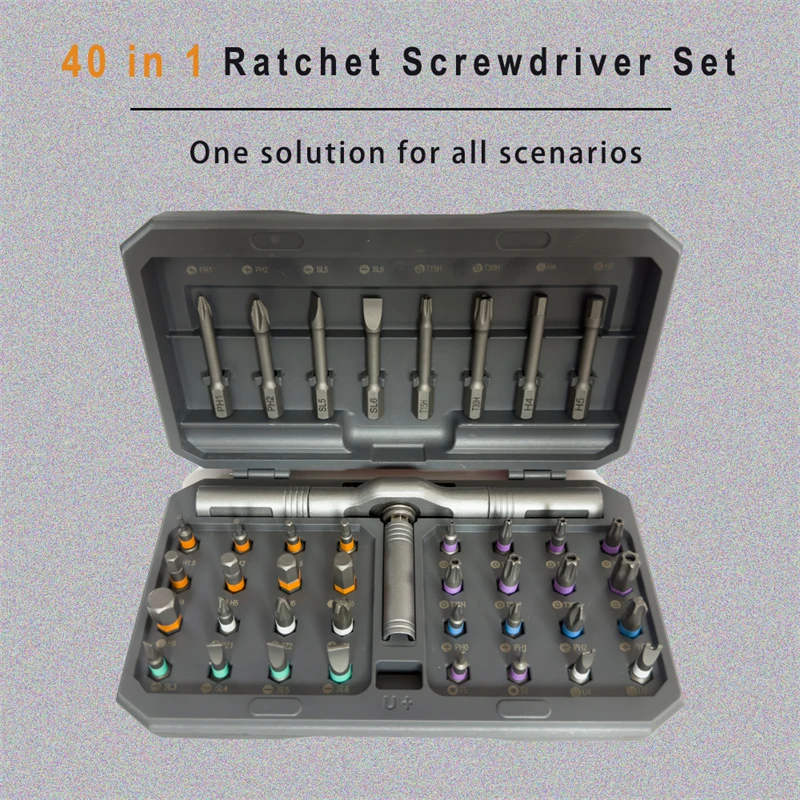 40 In 1 Multi-purpose Ratchet Wrench Screwdriver Set Magnetic Bits Tools Set DIY Household Repair Tool Precision Hand Tools Work