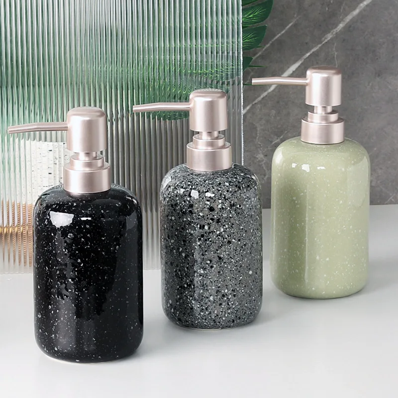 Nordic Solid Color Stone Ceramic Emulsion Is Bottled in Simple Bathroom and Bottled in Hotel and Homestay Bathroom Supplies