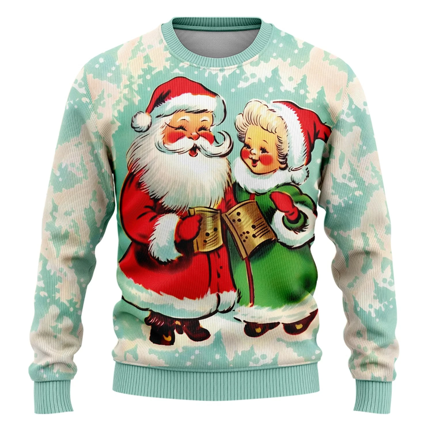 Santa Claus Ugly Christmas Sweater Merry Christmas Lovers Womens Sweaters Crewneck Sweatshirt Unisex Mens Sweater Funny Gifts