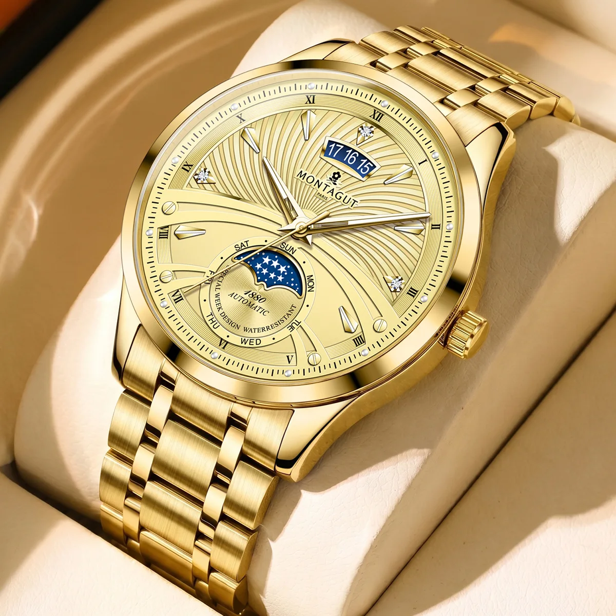 High end business men's mechanical watch, waterproof night light leisure watch
