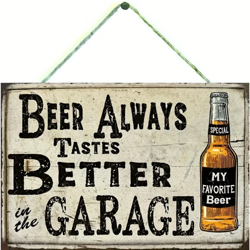Vintage Wood Wall Hanging Sign Plaque - 