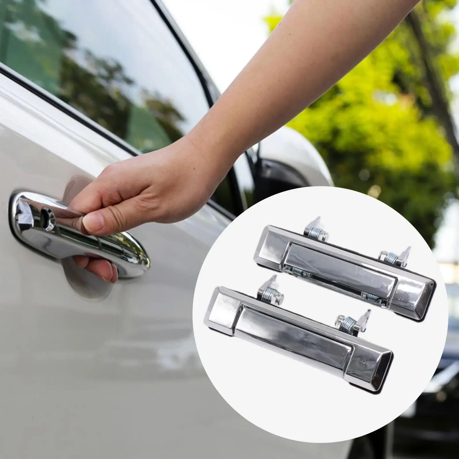 

2 шт. внешние ручки, простая установка, прочные автомобильные аксессуары, запасные части, левый и правый для Toyota Landcruiser 69210-90K00