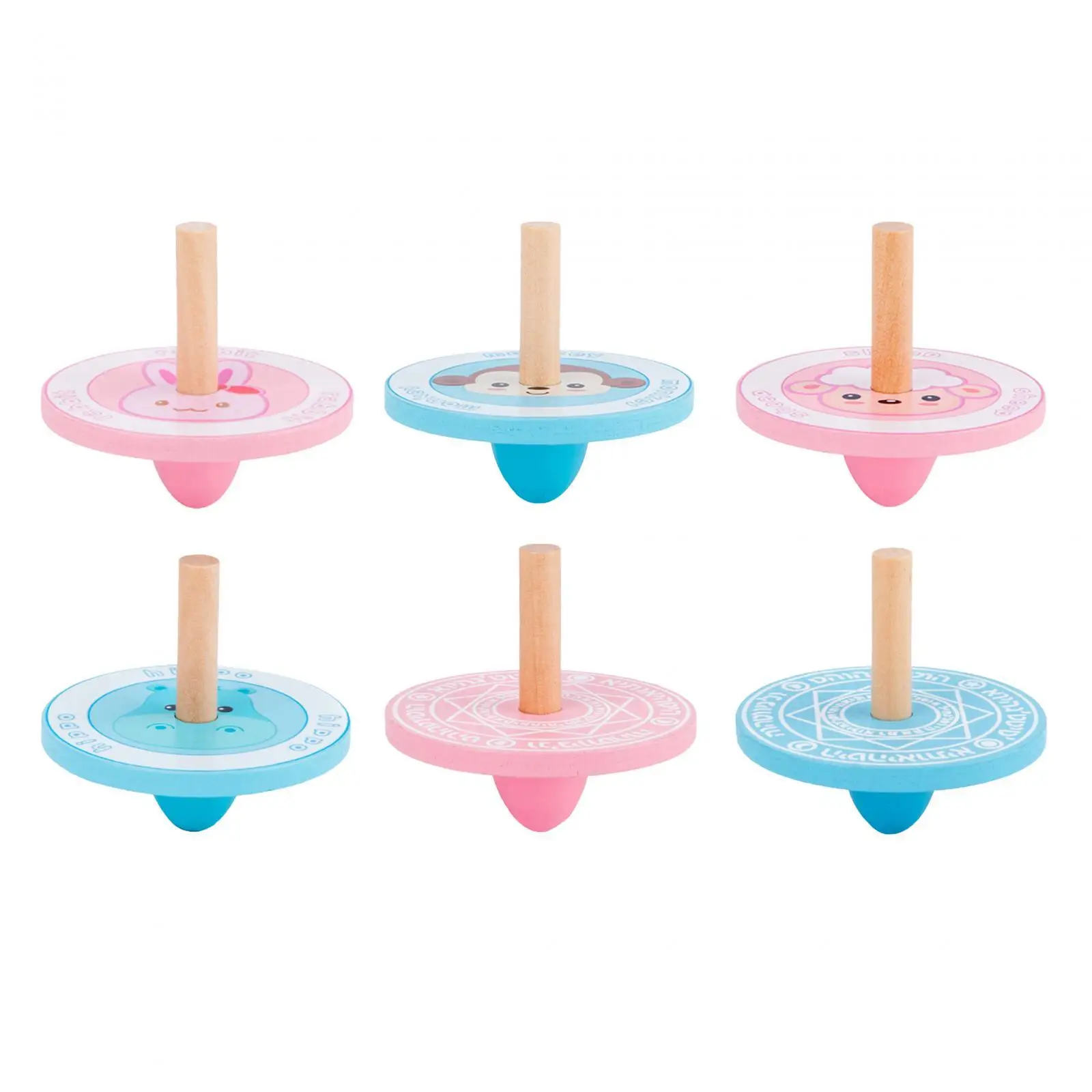 Kids Wood Gyro Tops Toys Traditional Baby Toys Diameter 6cm, Height 5.5cm Help