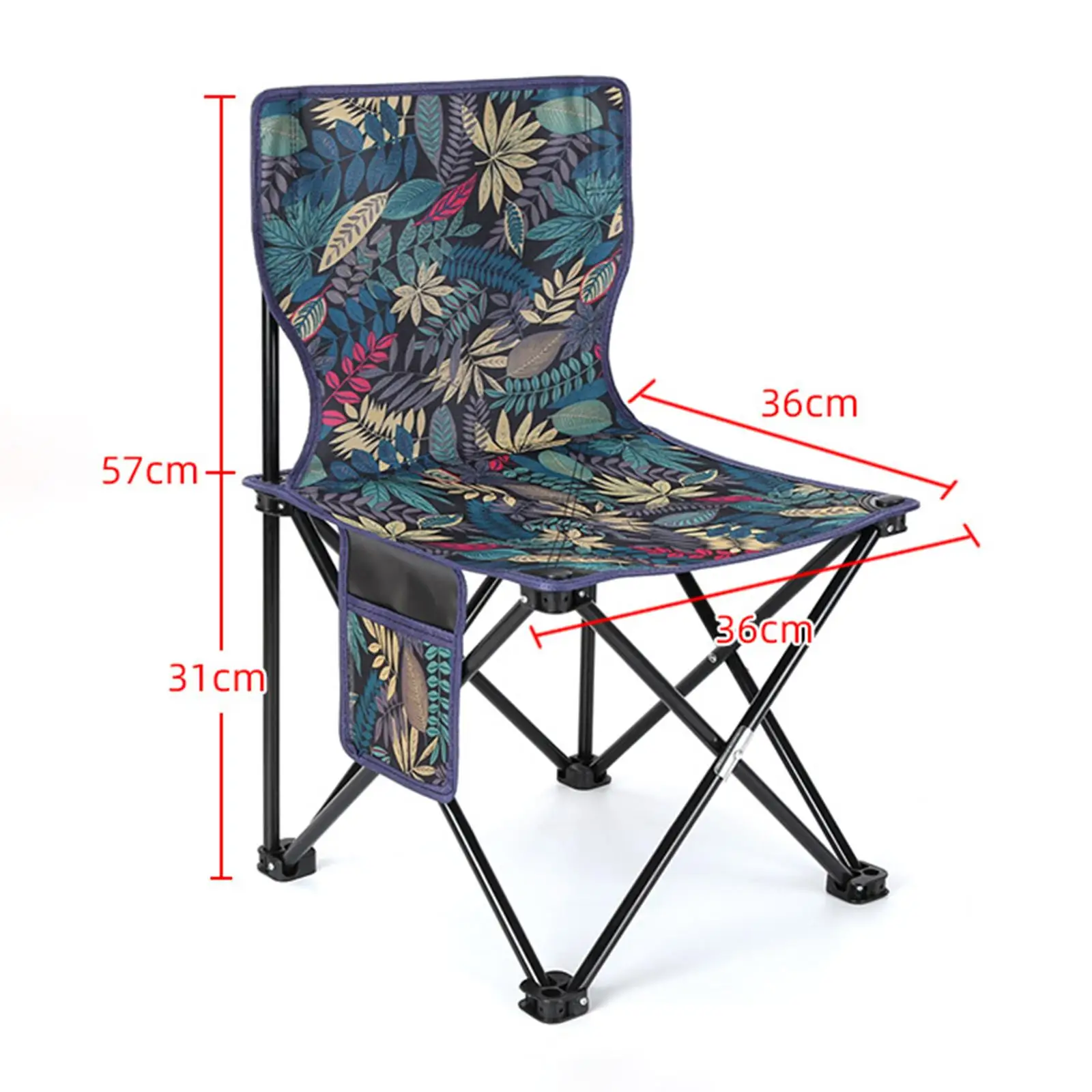 Folding Camping Chair Side Pocket Foldable Chair Lightweight with Carry Bag Outdoor Seat for Travel Patio Beach Picnic Hiking