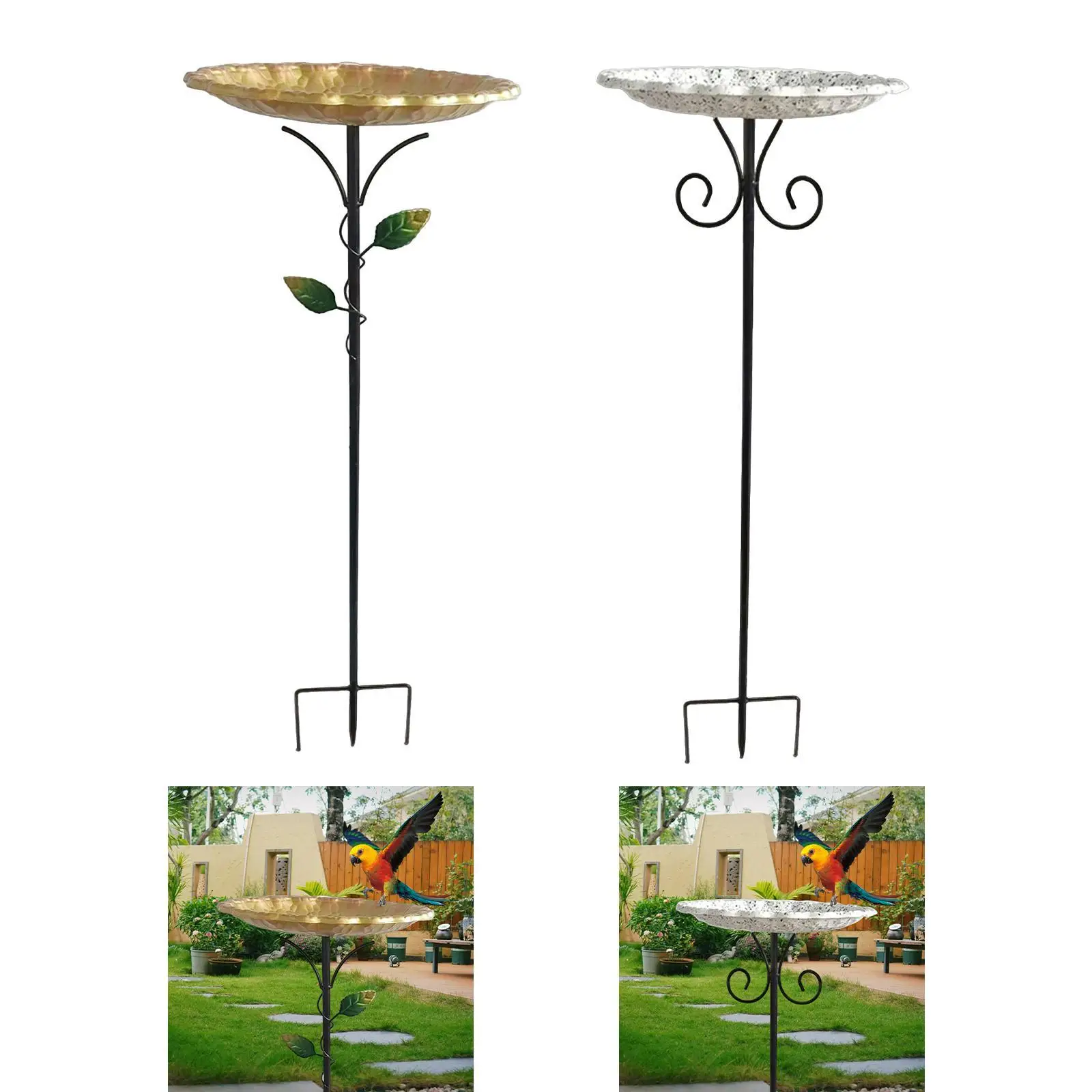 

Bird Bath Feeder Bowl Easy to Setup Garden Birdfeeder for Fence Garden Patio
