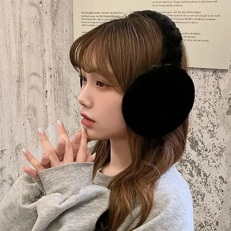 1/4pcs Soft Plush Ear Warmer Winter Warm for Women Men Fashion Solid Color Earflap Outdoor Cold Protection EarMuffs Ear Cover