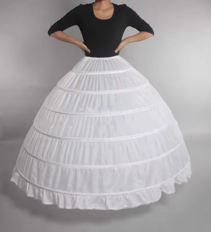 6 Hoops Wedding Petticoat Crinoline Slip Bridal Underskirt Puffy High Quality In Stock Customized - Image 19