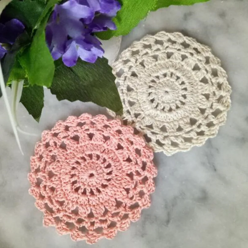 HOT Lace Round Cotton Table Place Mat Dining Pad Cloth Crochet Placemat Cup Mug Tablecloth Tea Coaster Handmade Doily Kitchen