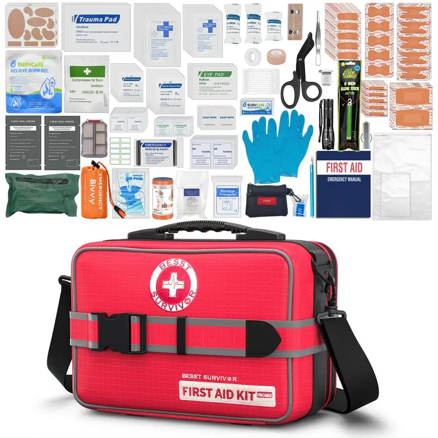 

Piece First Aid Kit with Chest Seals Labeled, Expandable amp Mountable, Emergency Medical Kit for Home, Car, Camping amp Outdoor