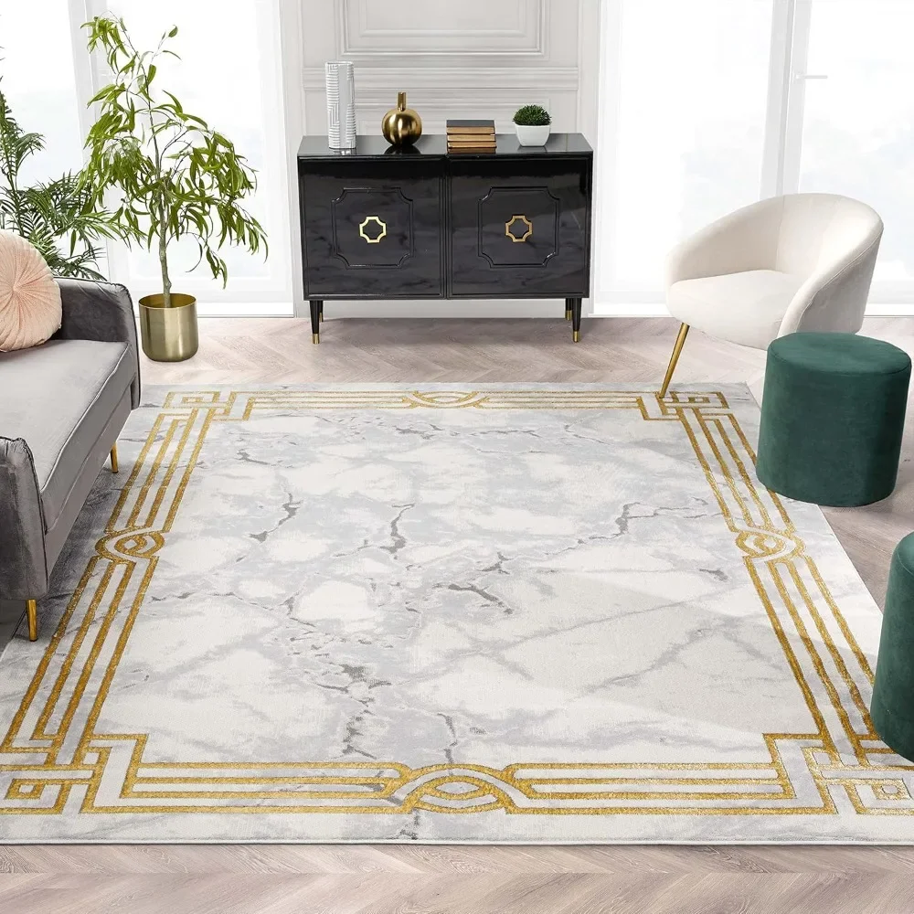 Fairmont Collection Huntington,Marble Border Elegant & SoftArea Rug Perfect for Bedroom & Living Room Durable Stain Resistant