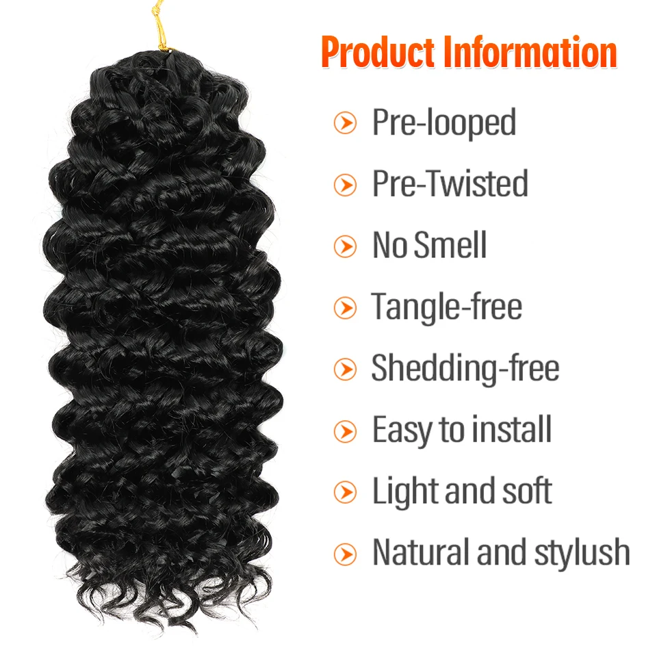 Synthetic GoGo Curl Crochet Hair Bohemian  Beach Curl Water Wave Crochet Braids Curly Crochet Hair Extensions For Black Women