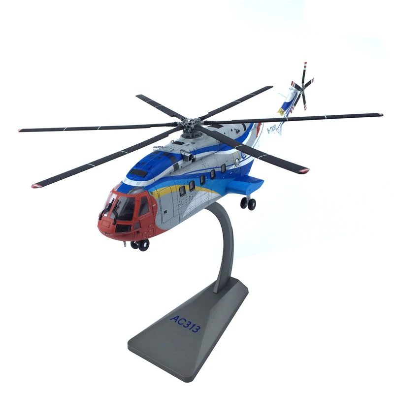 Diecast 1:48 AC313 Helicopter Model Alloy Static Civil Transport Helicopter Decoration Model Finished Gift