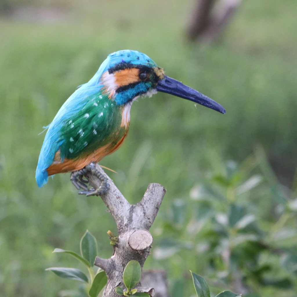 Outdoor Garden Ornament Realistic Kingfisher Birds Statue Plastic Garden Art Decor Lawn Decoration for Home Patio