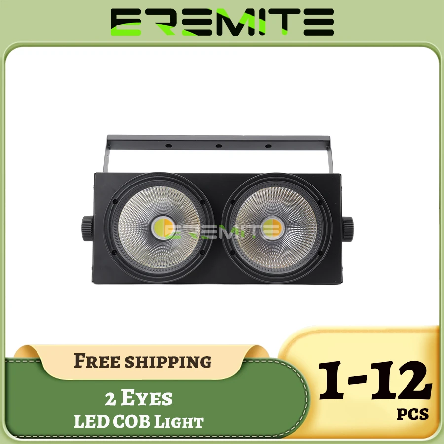 No Tax 1-12Pcs COB 2 Eyes 200W Par Stage Lights Fast Delivery LED Color Matching Party Voice Control KTV Disc Christmas