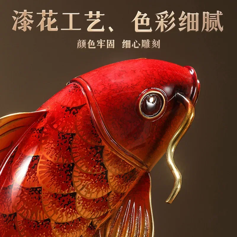 Yuyue Gaosheng Brass Fish Ornament Home Living Room Entrance Office Ornament