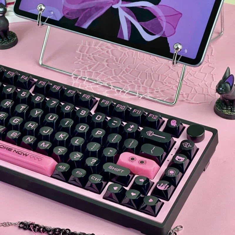 DDA height PC transparent glass yellow transparent keycap 170 keys personalized keycap