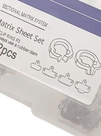 

Dental Sectional Matrix Band Kit with Contoured Metal Matrices and Resin Clamping Rings for Restorative Composite Fillings Tools