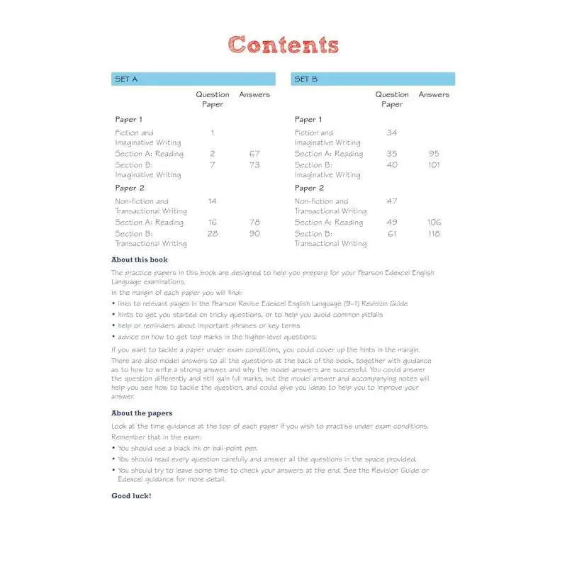 بيرسون مراجعة Edexcel GCSE أوراق ممارسة اللغة الإنجليزية بالإضافة إلى امتحانات 2025 و2026 بيرسون 9781292213231
