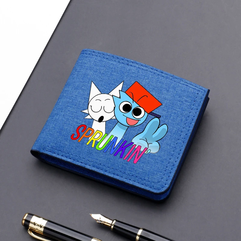 

Sprunki Nylon Wallets for Men Anime Cartoon Printed Money Bag Male Fashion Commute Portable Credit Card Holder Hip Hop Wallet
