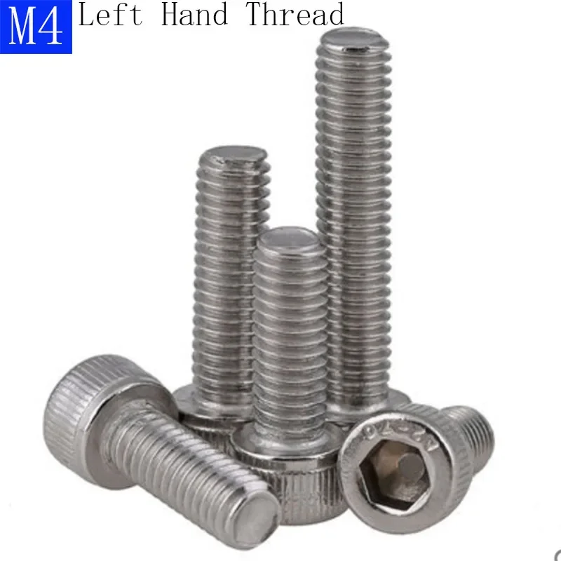 M4 - 0.7 Left Hand Thread Socket Cap Screws Hex Allen Bolts A2 304 Stainless