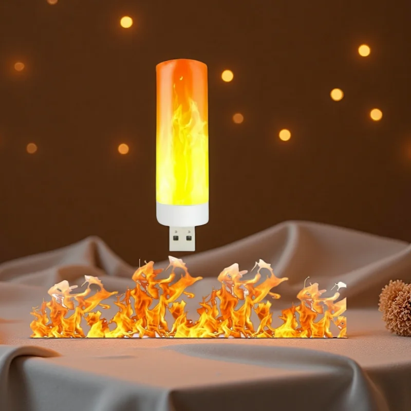 Super Cool Effect Led Usb Flame Lamp Simulation Of Real Flame Effect, Using Usb Interface Energy Saving, Environmental Pro