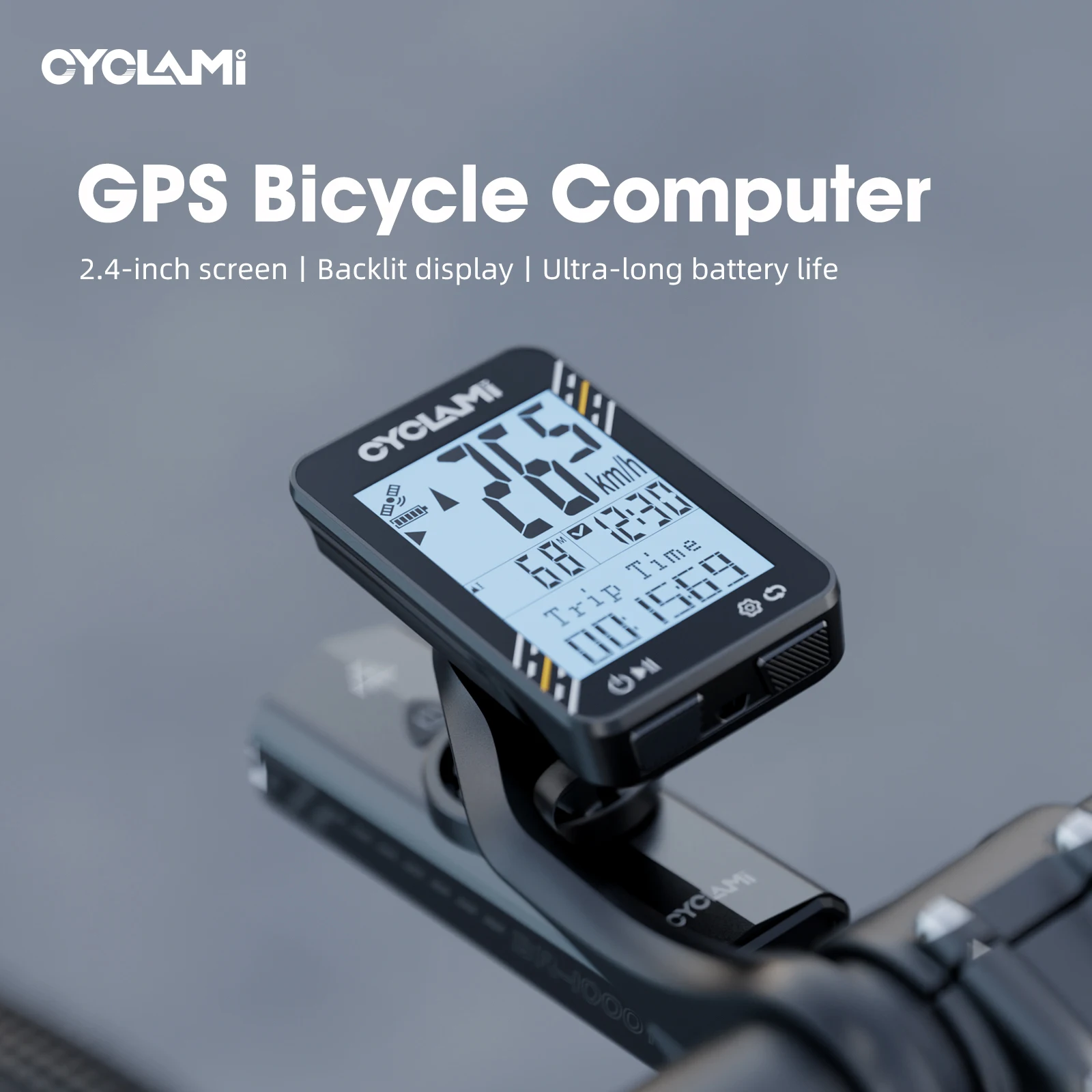 

CYCLAMI BKV-310 Bike Computer Wireless GPS Speedometer Waterproof 2.4‘’ Large Screen Multilanguage Stopwatch Cycling Odometer