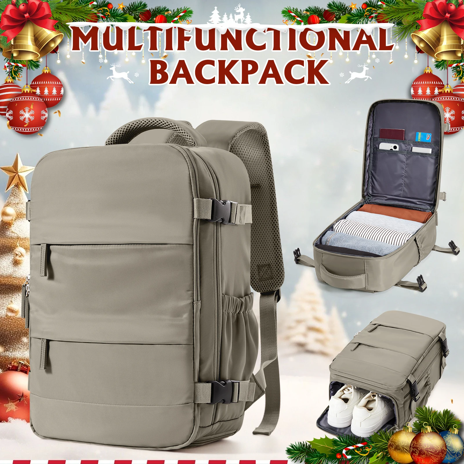 Mochila para ordenador portátil de negocios para hombre, mochila de senderismo expandida de gran capacidad, mochila de viaje para avión de cabina 40x20x25, bolso para mujer