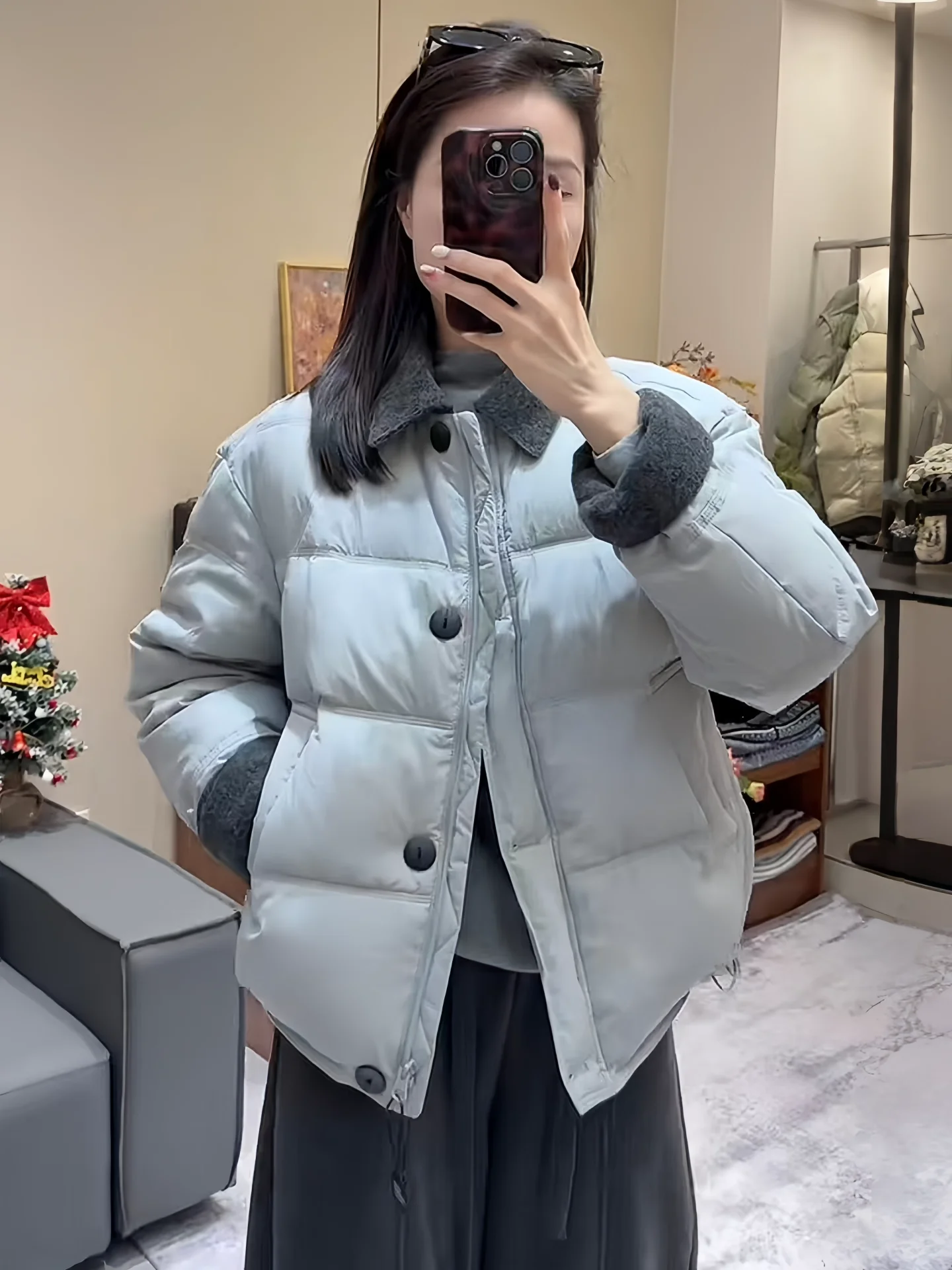 

Winter Thickened Short Cotton Jacket Women's Style Fashionable Warm Coat Korean Version Collar Zipper Closure Color