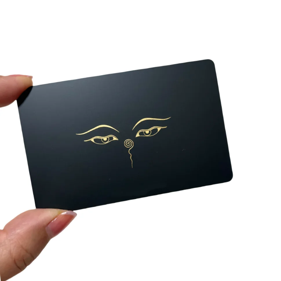 Customized inquiry High Quality Premium Gold Metal Business Card Logo Embossed Metal Mirror Engraved Business Card Gold