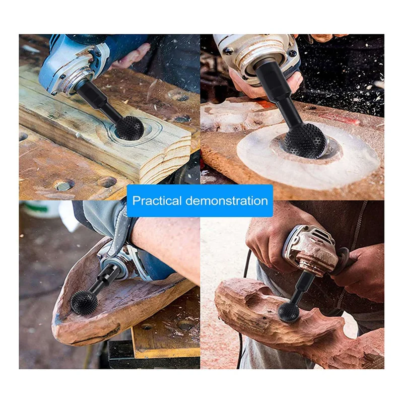 

Hot Sale-3X Ball Gouge Spherical Spindles Shaped Wood Gouge Power Carving Attachment 115/125 Angle Grinder 25Mm Head