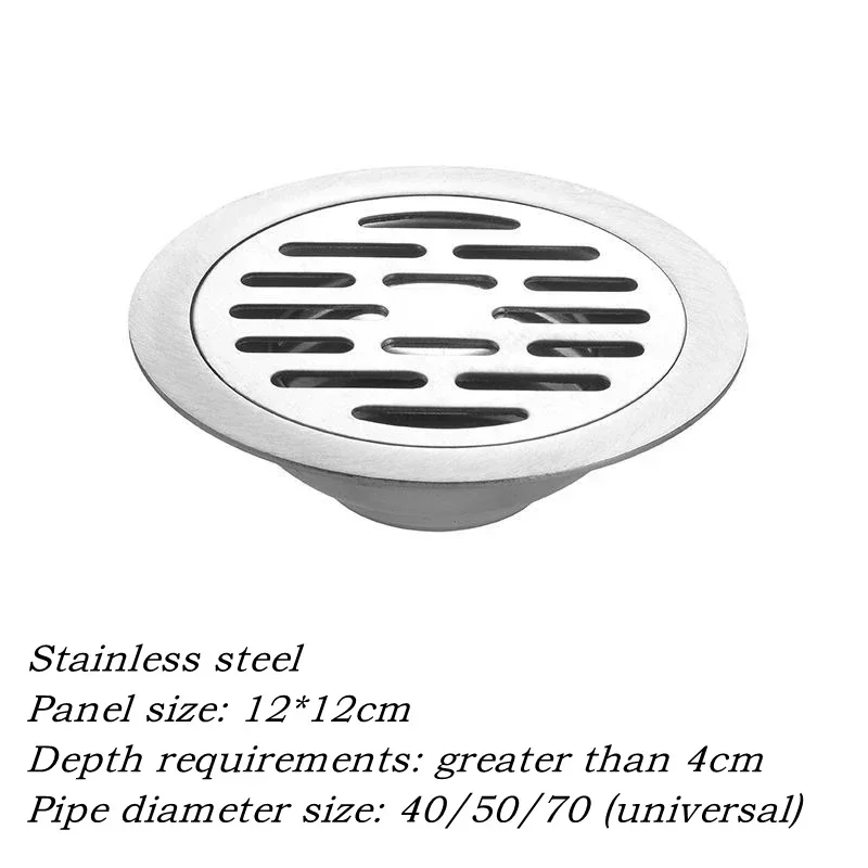 Escurridor de piso de acero inoxidable, colador de drenaje antiolor, cubierta de drenaje de ducha de bañera, desodorante, accesorios de baño