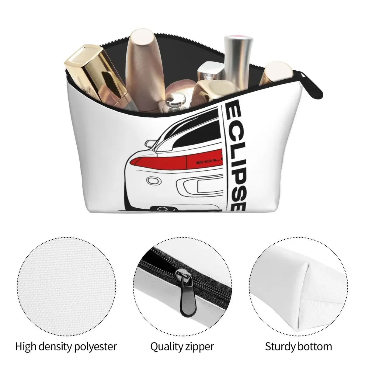 Eclipse 2G DSM Red Women Cosmetic Bag Travel Makeup Organizer Pouch Toiletry Storage Dopp Kit Box